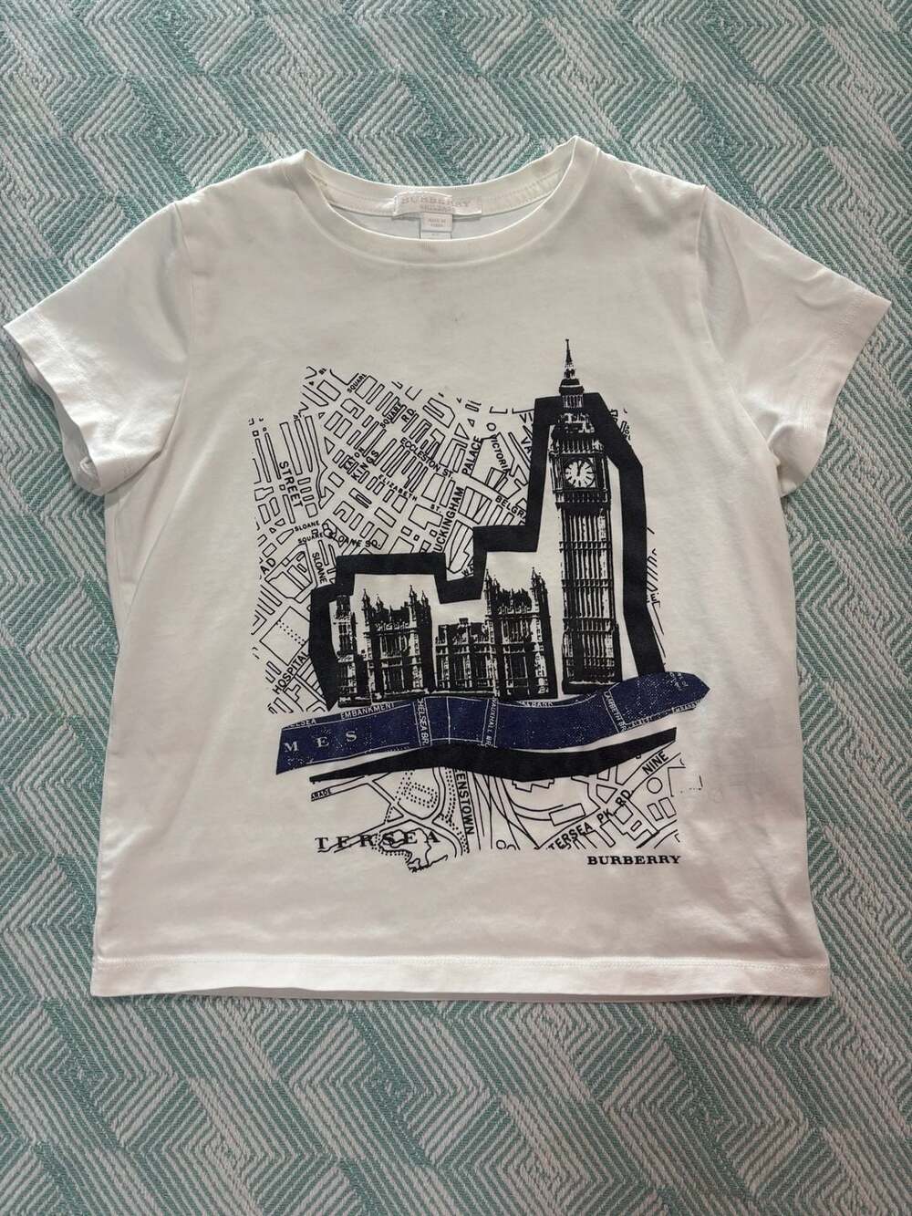 Burberry Children London Map Graphic T-Shirt White Size 6Y
